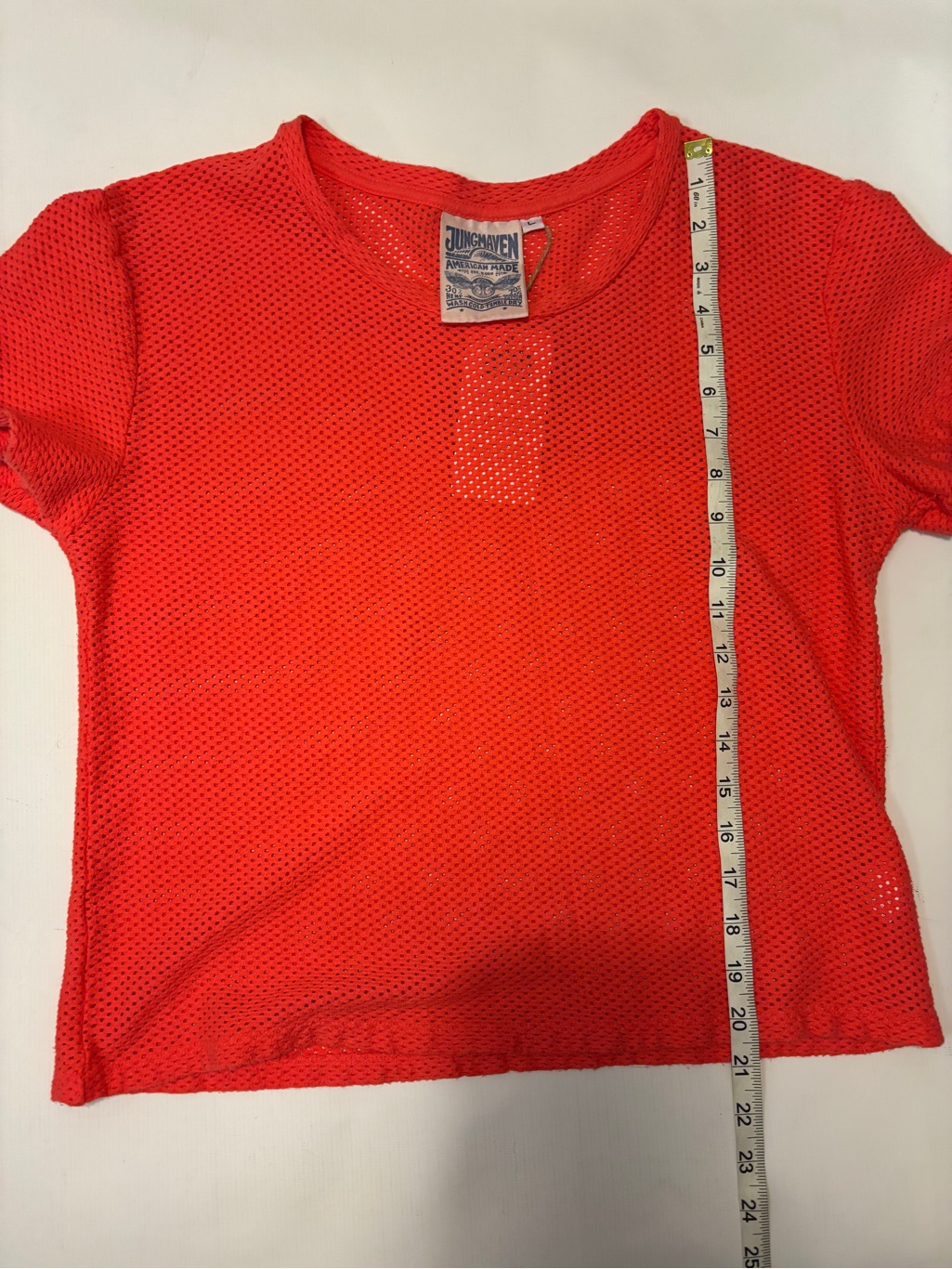 Nwt Carmen Mesh Cropped Tee | Size Large | Pink Grapefruit — image 4 of 8